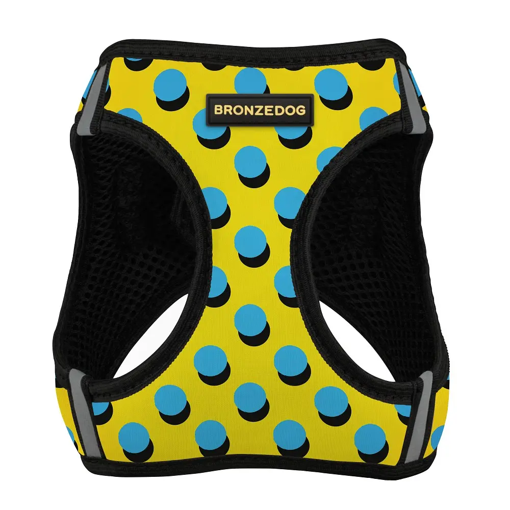 Шлея для собак Bronzedog Sport Vest Поп Арт XXS 15х13х3 см жовта - фото 2