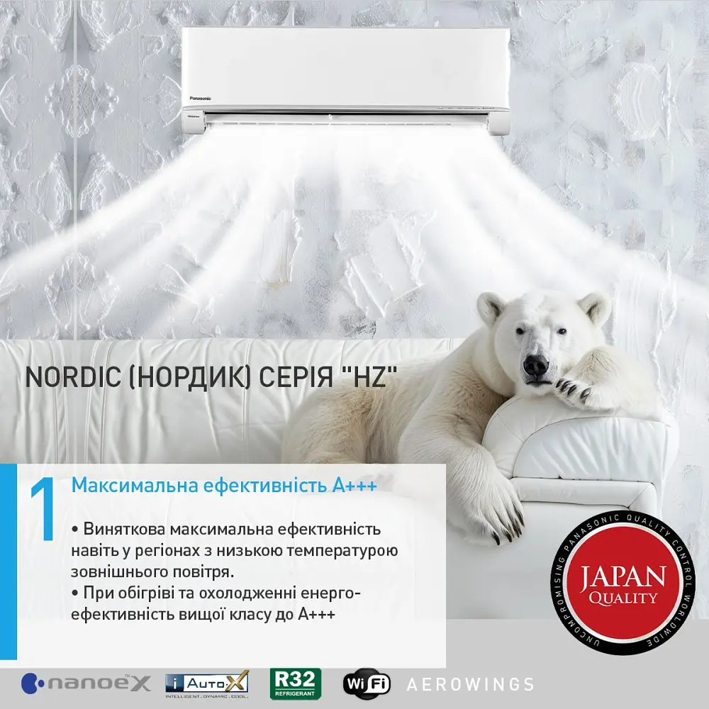 Кондиціонер Panasonic Nordic Deluxe CS-HZ35XKE/CU-HZ35XKE - фото 3
