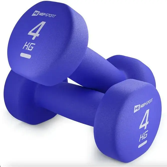 Гантели для фитнеса Hop-Sport HS-V040D неопреновые круглые R 2x4 кг фиолетовые - фото 3