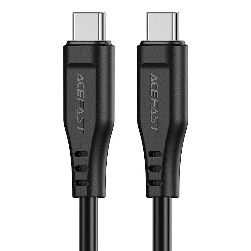 Кабель ACEFAST C3-03 Type-C to Type-C 3A, 60W, 1.2m, TPE, TPE connectors, чорний