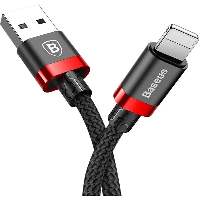 Кабель Baseus Cafule Lightning 2m/2,4A (CALKLF-CG1) Black-Grey - фото 2
