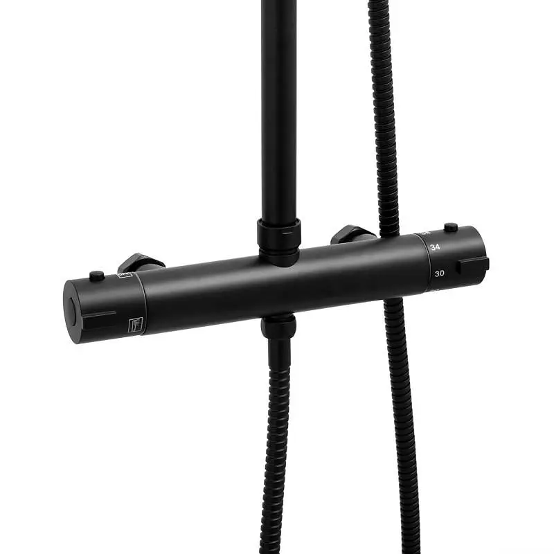 Душова система Yoka Ferra 25 Black з термостатом BP.FERRA-THERM-25-BLK, Чорний матовий - фото 10