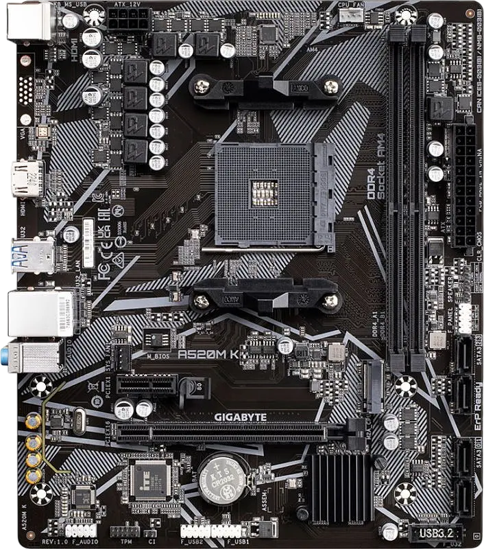 Материнська плата Gigabyte A520M K Socket AM4 (A520M K) Б/В - фото 2