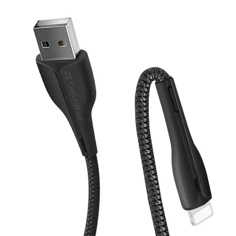 Дата кабель USB 2.0 AM to Lightning 1.0m led black ColorWay (CW-CBUL034-BK) - фото 3