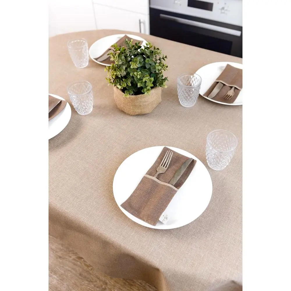 Скатертина Прованс Кориця овальна 133х240 см мокко (41209) - фото 6