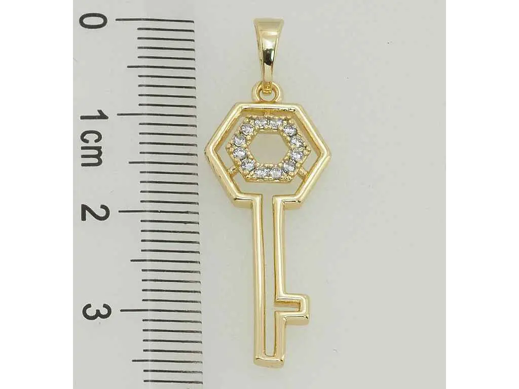Кулон XUPING Позолота 14K "Ключик з цирконієм" для ланцюжка до 5мм (153119) - фото 2