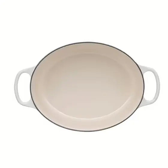 Каструля з кришкою Le Creuset Signature Cast Iron Oval Casserole 21178297164430 27 см 4.1 л безе - фото 3