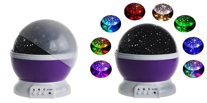 Детский вращающийся ночник проектор звездного неба Star Master Dream светодиодный LED светильник 5 Вт Фиолетовый - фото 3