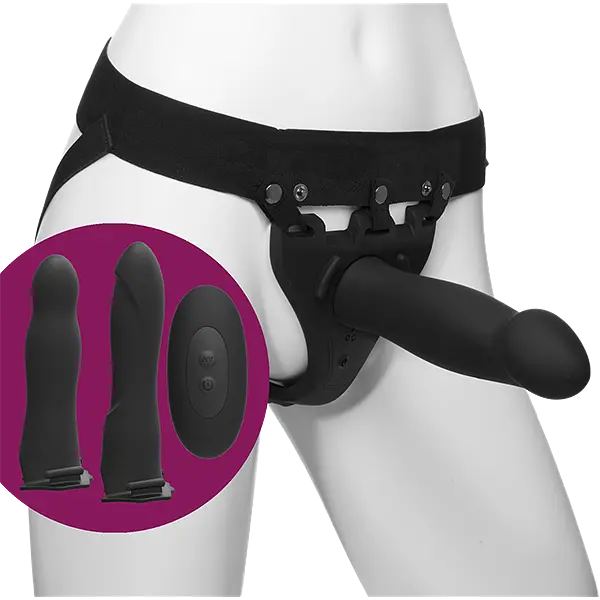 Набір для страпона з вібрацією Doc Johnson Body Extensions BE Naughty Black