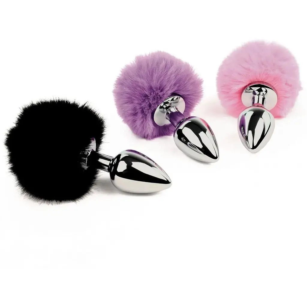 Анальная пробка FeelzToys Bunny Tails Butt Plug Black - фото 4
