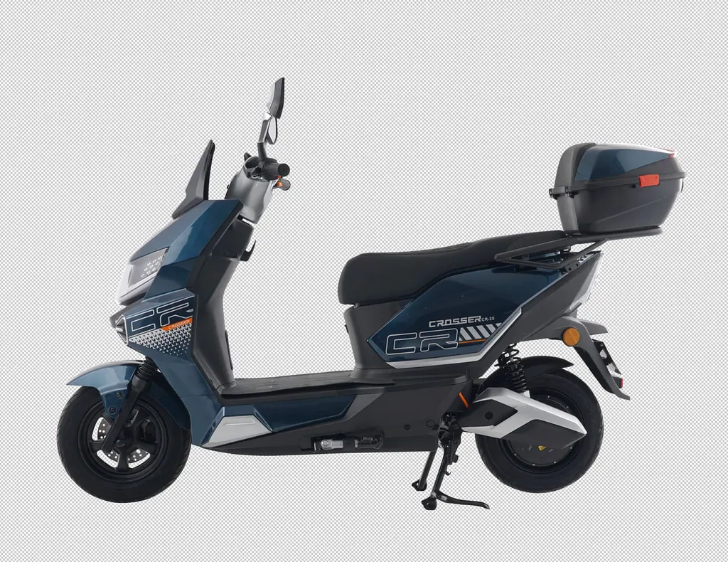 Электроскутер Двухместный Crosser CR20 (2500W, 72V/30Ah) Синий - фото 3