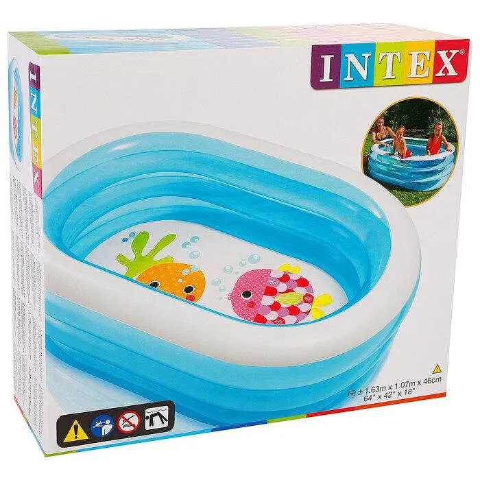Басейн надувний овальний дитячий Морські Друзі Intex 163 * 107 * 46 см - фото 7