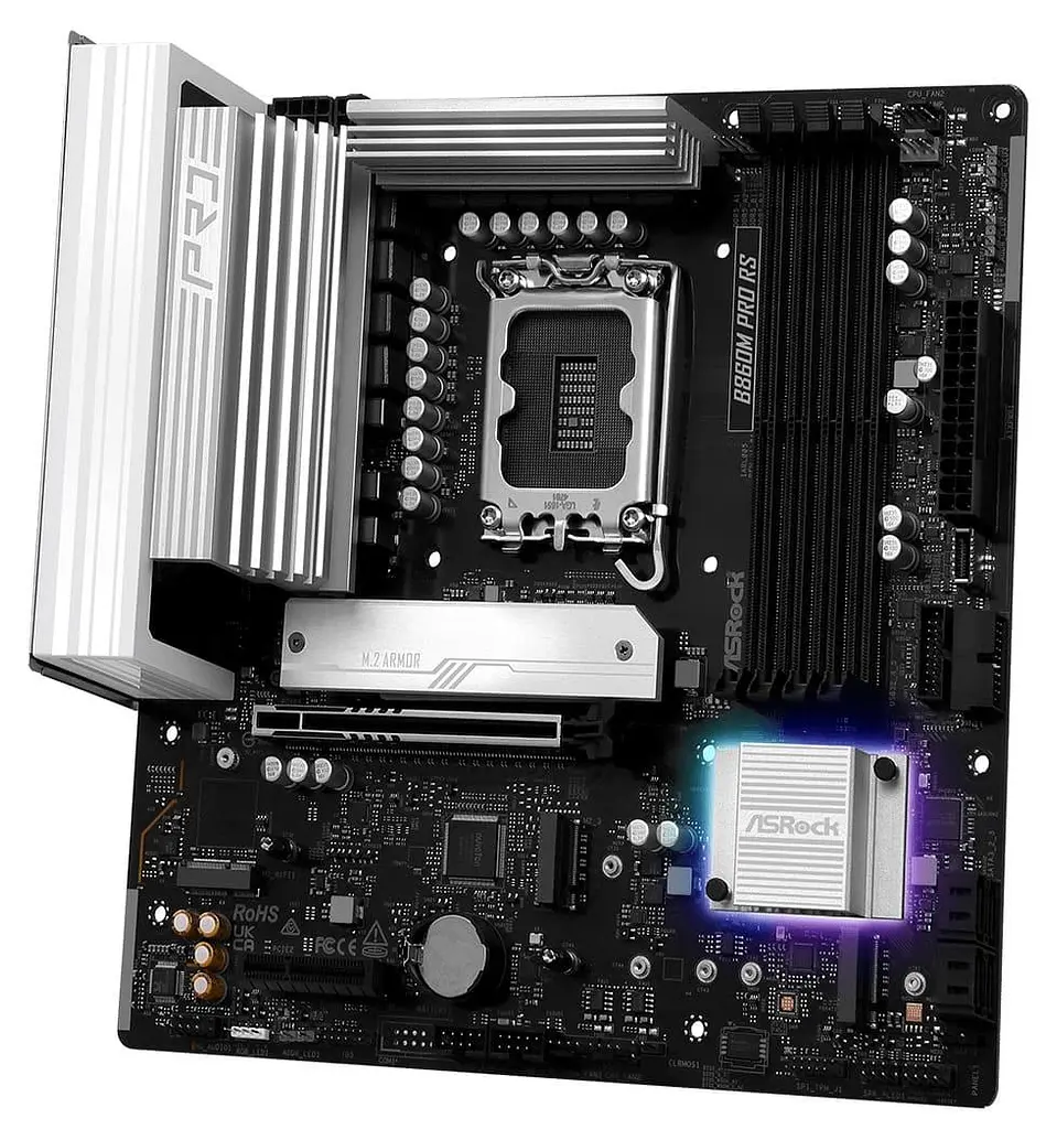 Материнська плата ASRock B860M PRO RS (B860M PRO RS) (Socket 1851, Intel B860, Micro-ATX) - фото 4