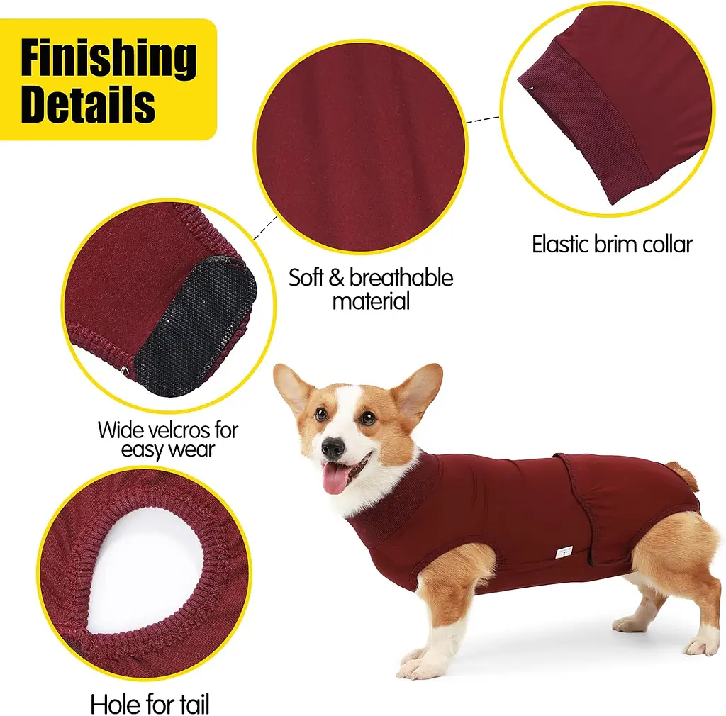 Гігієнічні труси/комбінезон для собак WanTalk Full Body Dog Diaper, Wine Red, XS - фото 7