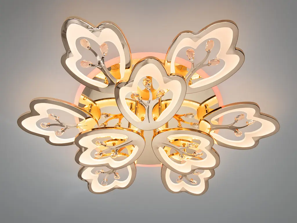 Стельова LED люстра Diasha 8148/6+3G золото, 9 модулів, 185 Вт, 80 см, 16-25m2 - фото 2