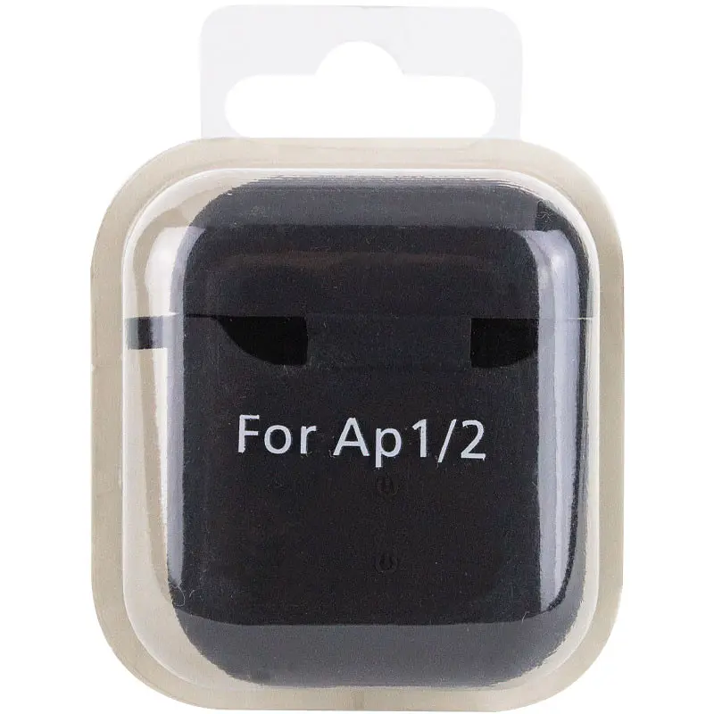 Силиконовый футляр с микрофиброй для наушников Airpods 1/2 Черный / Black - фото 6