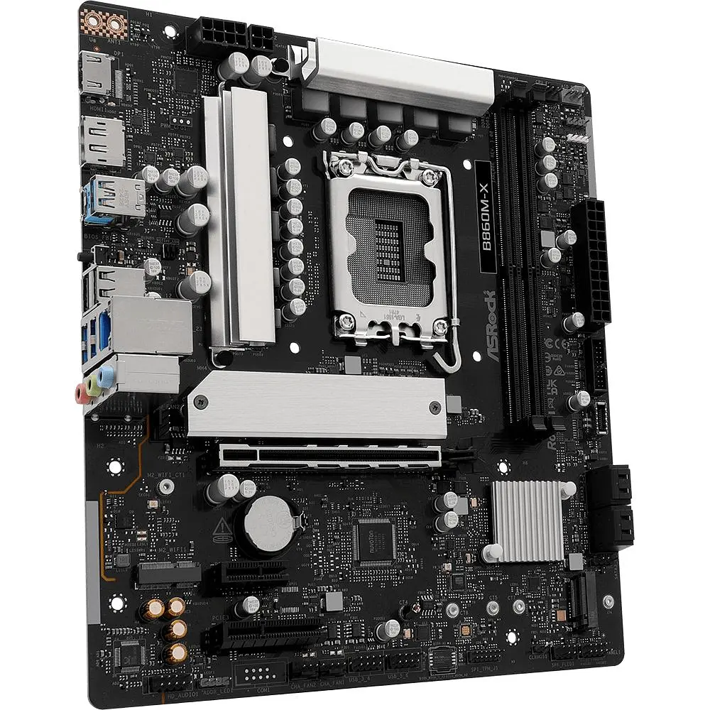 Материнская плата AsRock B860M-X (1851/B860, 2*DDR5, PCIex16, HDMI/DP, 4xSATA, 2xM.2, 2.5Glan, 7.1ch, mATX) (B860M-X) - фото 5