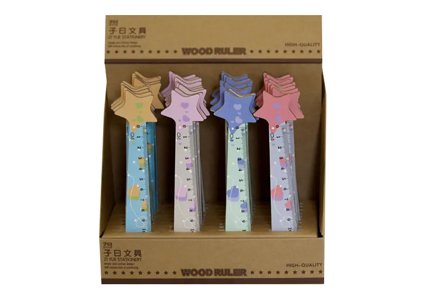 Лінійка дерев’яна фігурна Зірка, 14 см - фото 2