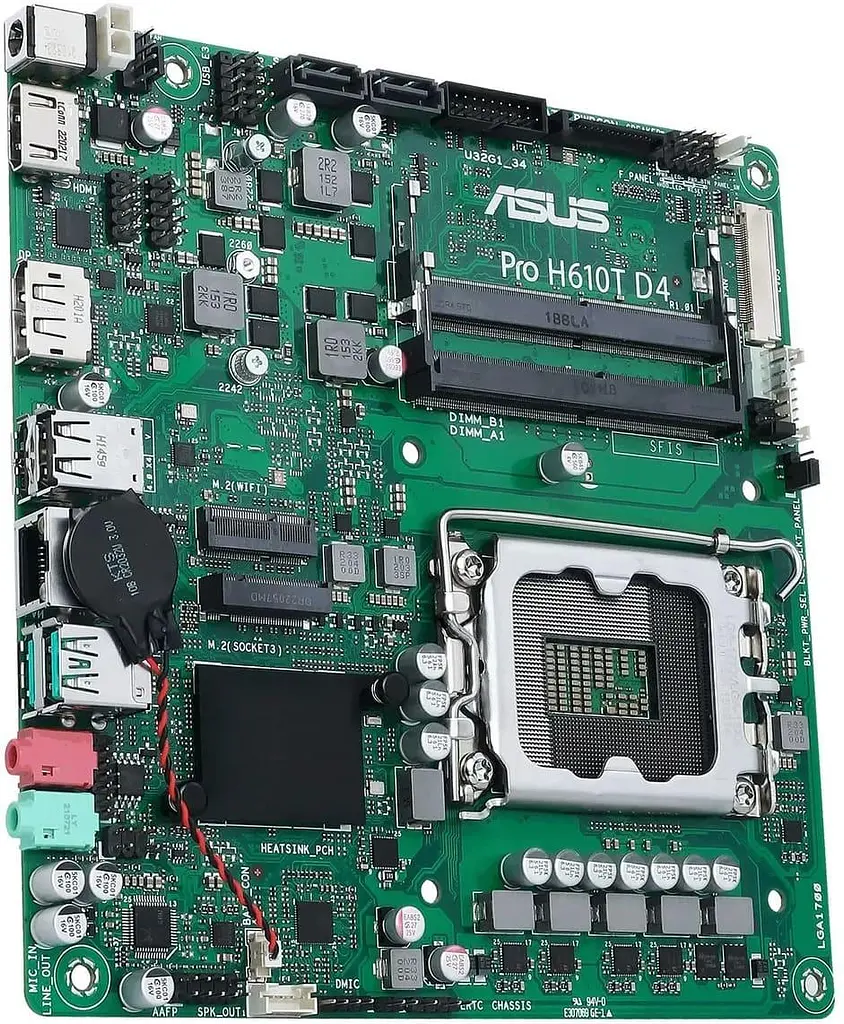 Материнська плата ASUS PRO H610T D4-CSM (PRO H610T D4-CSM) (Socket 1700, Intel H610, Mini-ITX) - фото 3