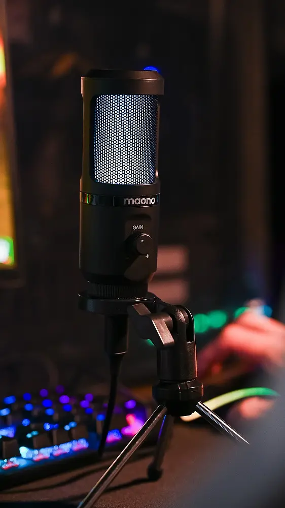 Студійний конденсаторний USB мікрофон Maono РМ461TR RGB з підсвічуванням (Чорний) - фото 6