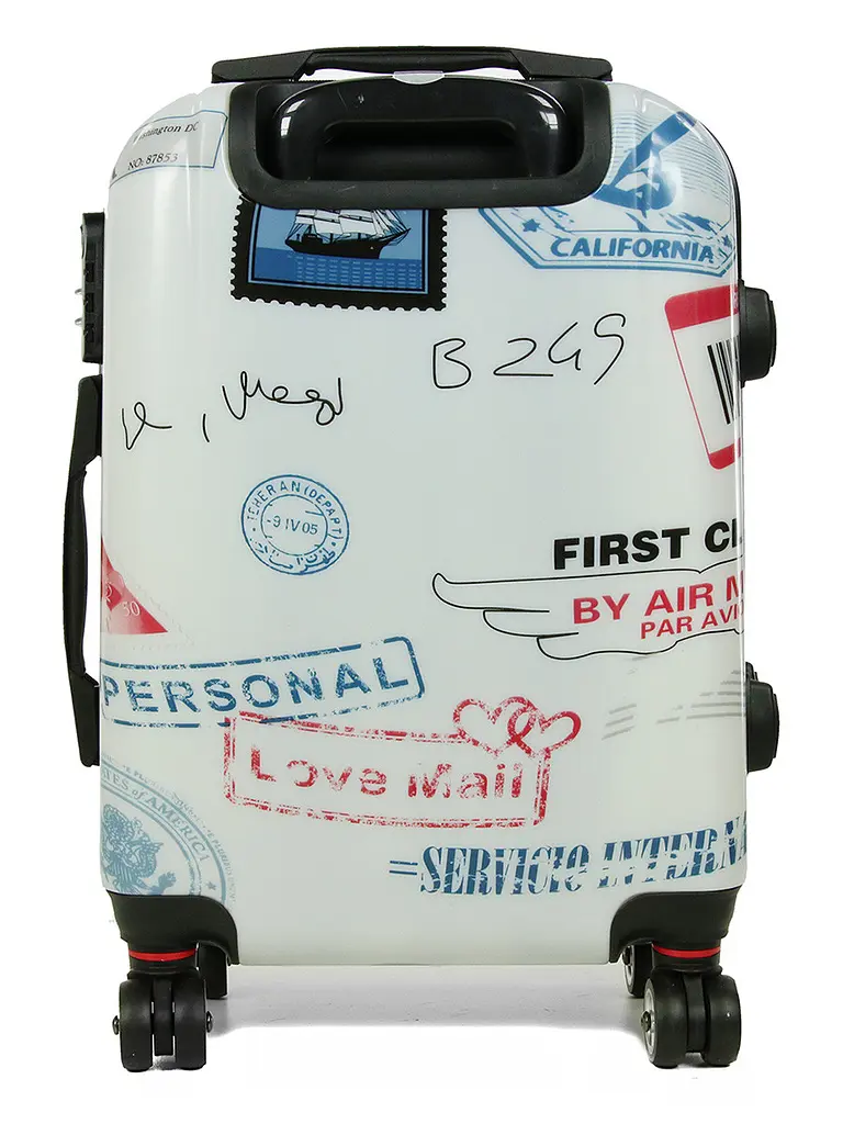 Валіза Малий (S) Полікарбонат під Ручну поклажу Worldline Airtex 809 Stamp 44 л 54x35x23 см Різнобарвний - фото 4