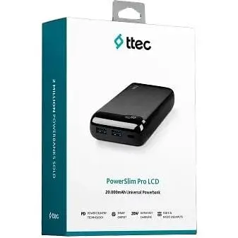 Универсальная мобильная батарея Ttec 20000mAh LCD PD Black (2BB186S) - фото 2