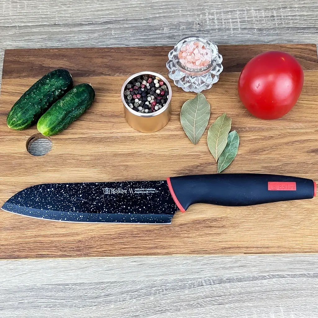 Ніж Santoku з покриттям Milano BOLLIRE - фото 2