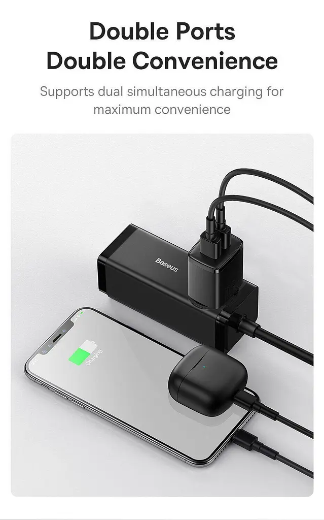 Мережевий зарядний пристрій Baseus Compact Charger 2U 10.5W Black (CCXJ010201) [74461] - фото 11