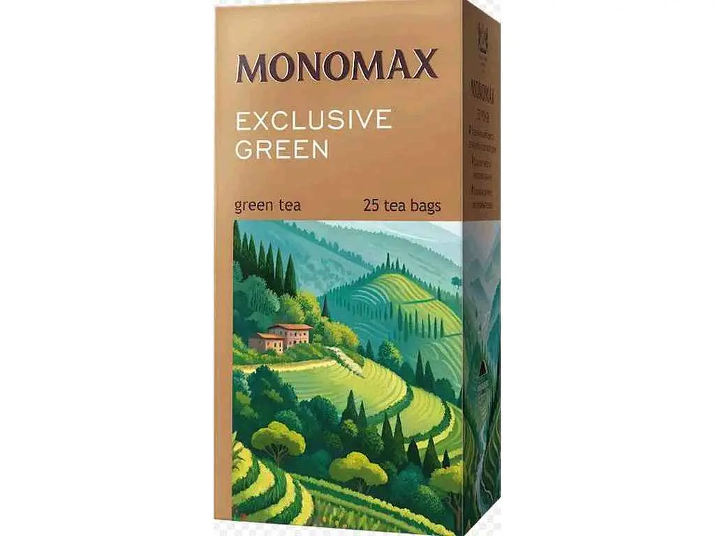 Чай пакетований зелений Мономах зелений китайський в індив. конвертах EXCLUSIVE GREEN TEA 25 пакетиків
