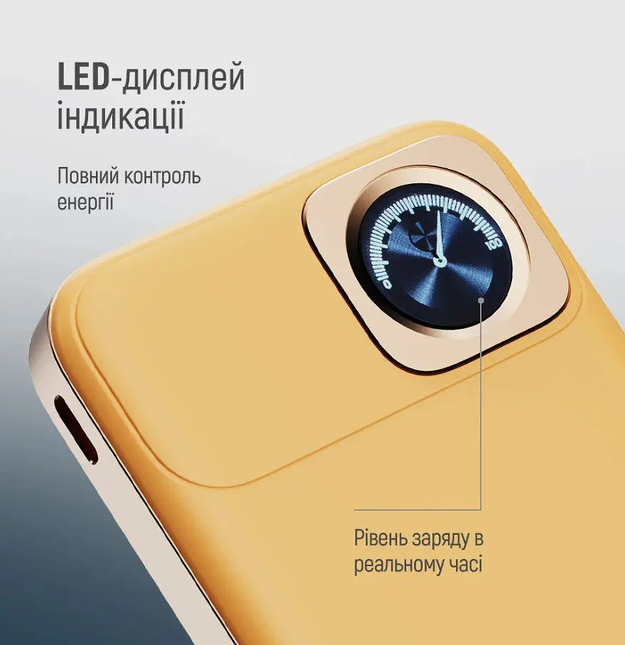 Повербанк Powerbank ColorWay PB-100LPA2Y-WPDD 10000mAh 15W MagSafe Watch (USB-C PD 22.5W) Orange - фото 11