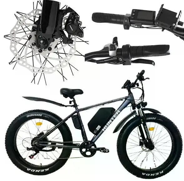 Электровелосипед Corso HUNTER 26 дюймов (500W, 48V, 15Ah) Серый - фото 2