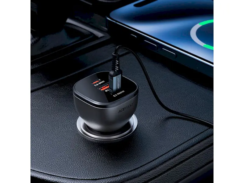 Автомобільний зарядний пристрій Acefast B14 165 W Black - фото 5