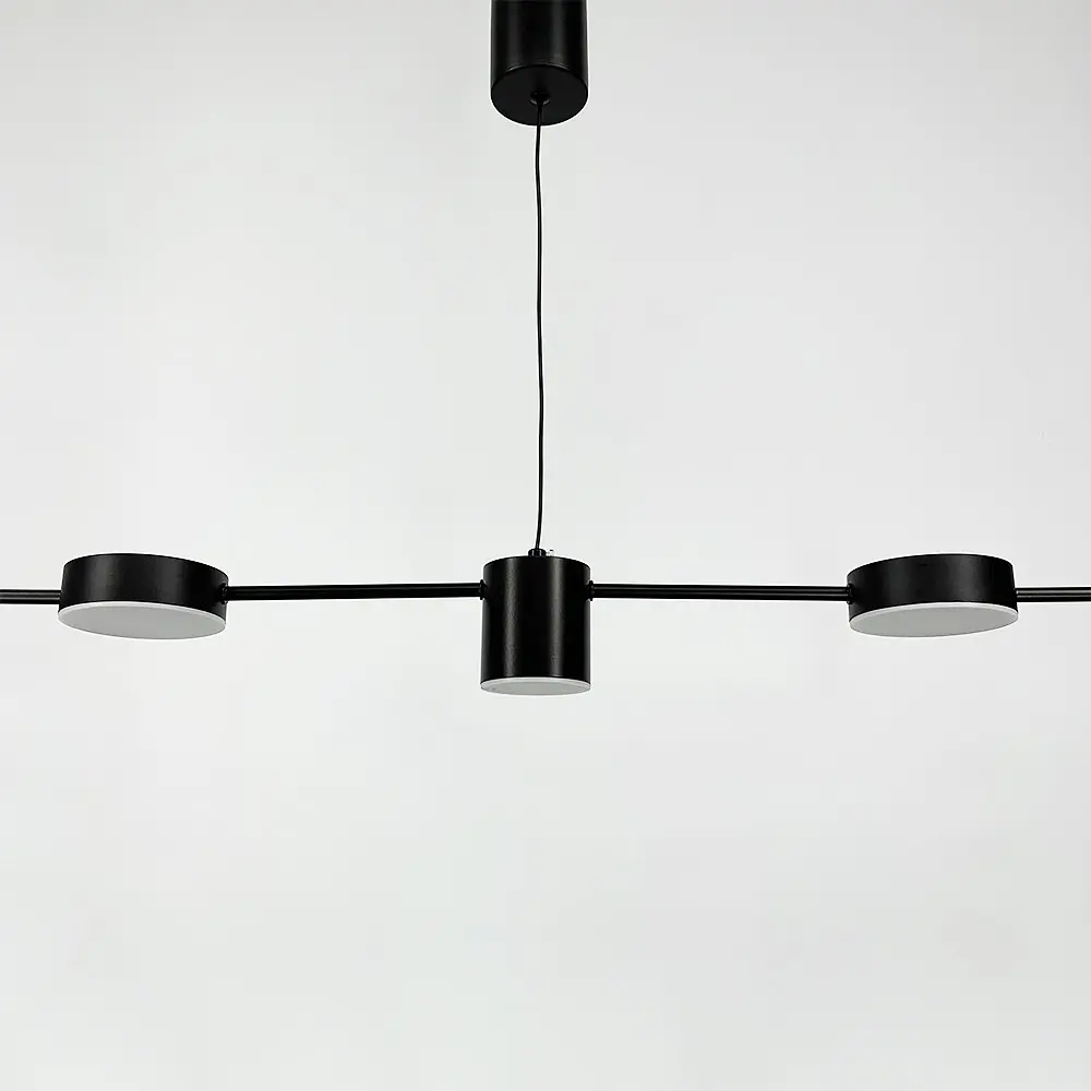 Видовджена чорна люстра LUMINA LUX Line.F MJ 117/5 BK - фото 2