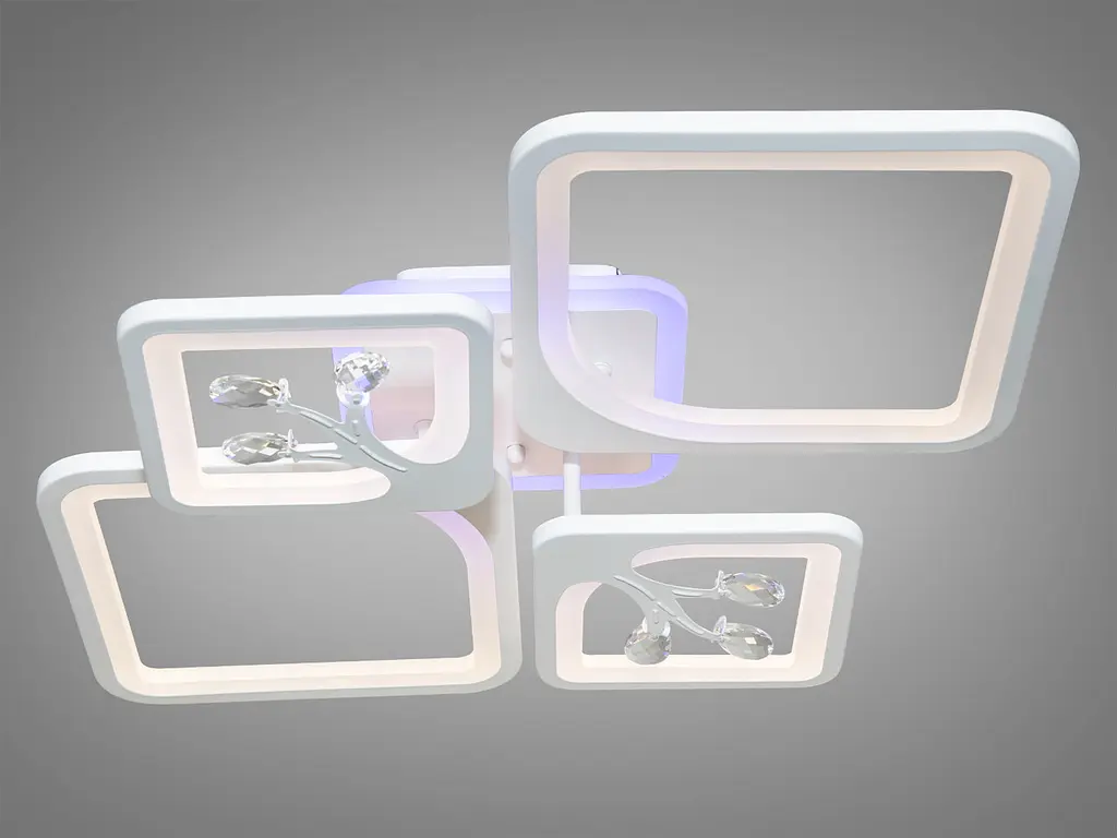 Стельовий світильник LED Diasha 8157/2+2WH, 100W, 3200K-6000K, білий метал, сучасний стиль з пультом - фото 3