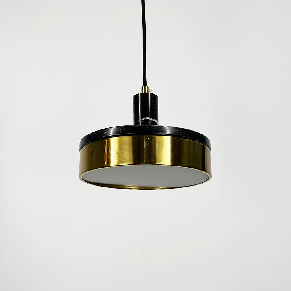 Чорний мармуровий підвіс із латунним корпусом Ø 20 см | Арт. SC 8/1 BK | Line F - фото 5