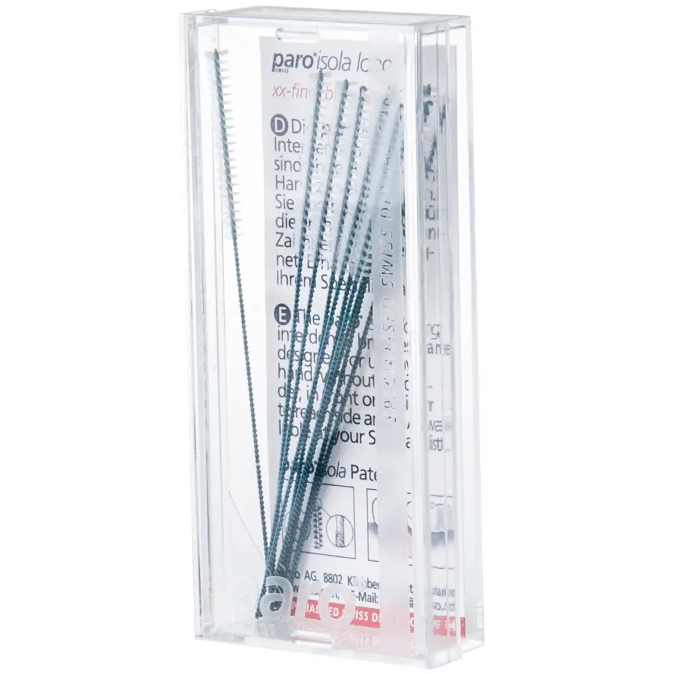 Длинные межзубные щетки Paro Swiss Isola Long средние цилиндрические 8 мм 5 шт. зеленые (Esro AG) - фото 3