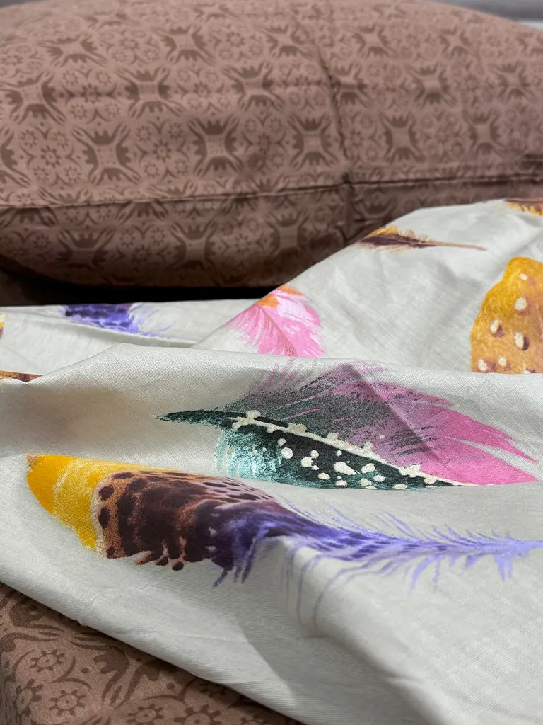 Комплект постільної білизни Ecotton двоспальний Сімейний 150х215 см Пір'я коричневе (20094АВ) (22765) - фото 3