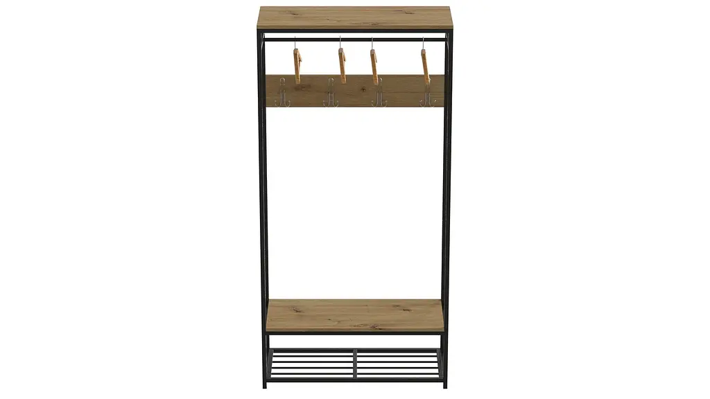 Вішалка модульна підлогова Ferrum-decor Треліс 15 180x90x38 чорний ДСП Дуб Артізан 16мм (FRD-104363) - фото 4