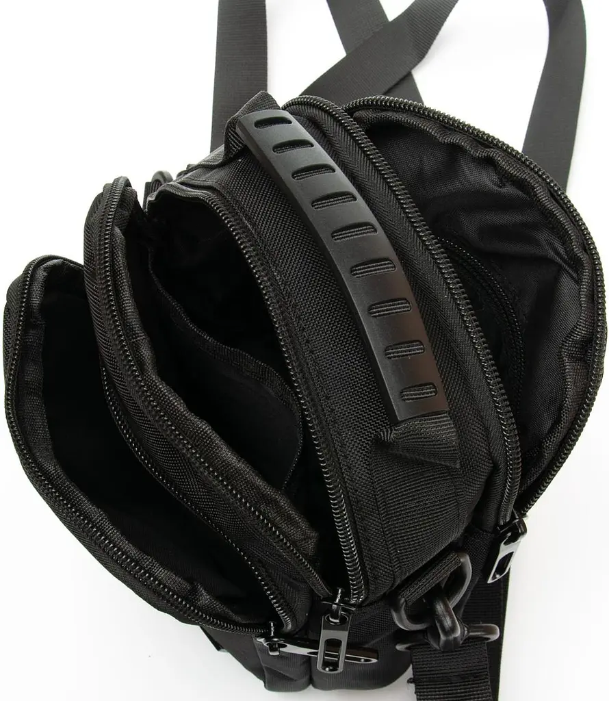 Сумка чоловіча через плече Lanpad Чорна (LAN82077 black) - фото 4