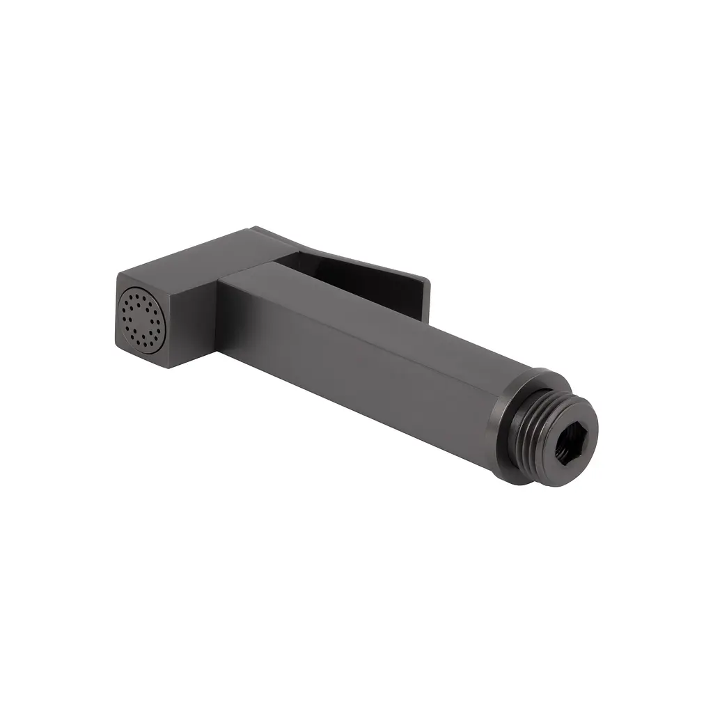 Змішувач з гігієнічною лійкою Qtap Gemini QTGEM272GMB45692 Gunmetal Black PVD, Шліфований чорний хром - фото 5