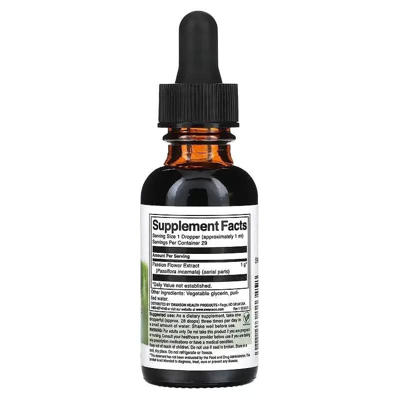 Пасифлора Passion Flower Liquid Extract 29.6 мл Swanson vit0005162 - фото 2