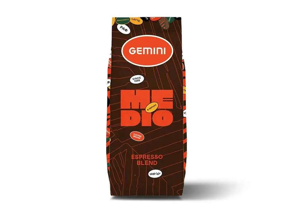 Кава в зернах GEMINI 1кг Medio
