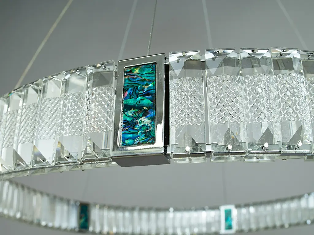 Кришталева світлодіодна LED люстра для високих стель Diasha 81028-800HR - фото 3
