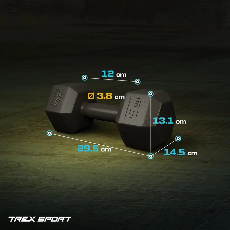 Гантелі для фітнесу композитні TREX Sport TX-005CD 2x5кг - фото 5