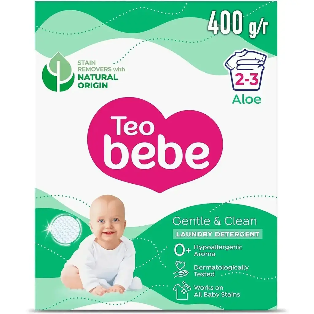 Дитячий пральний порошок Just Essentials Cotton Soft Green 0+ Teo Bebe 400 г - фото 1