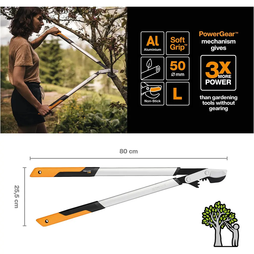Сучкоріз площинний Fiskars PowerGearX LX98-L (1020188) - фото 10