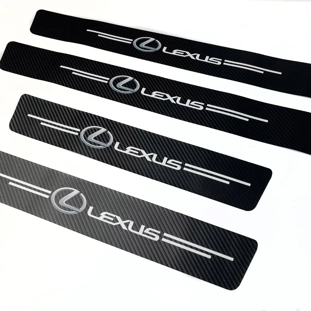 Захисна плівка накладка на пороги для Lexus Чорний Карбон 4 шт - фото 2