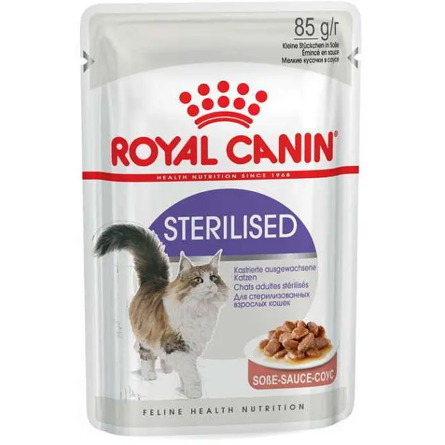 Вологий корм  для дорослих стерилізованих кішок Royal Canin Sterilised Sauce шматочки в соусі 1.02 кг (12 шт. х 85 г) - фото 2