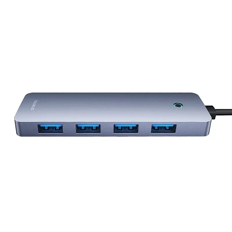 USB-хаб Baseus UltraJoy 4-Port HUB Lite 50cm Space Grey (USBA to USB3.0*4+Type-C5V) B0005280B811-01 - фото 4