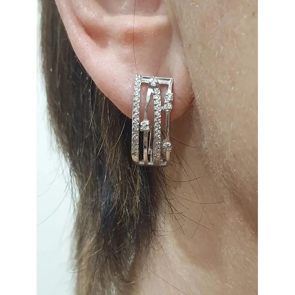 Срібні сережки Vegas з фіанітами. 20045Р - фото 2